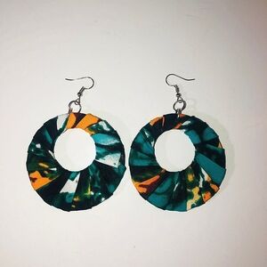 earing made of kitenge fabric